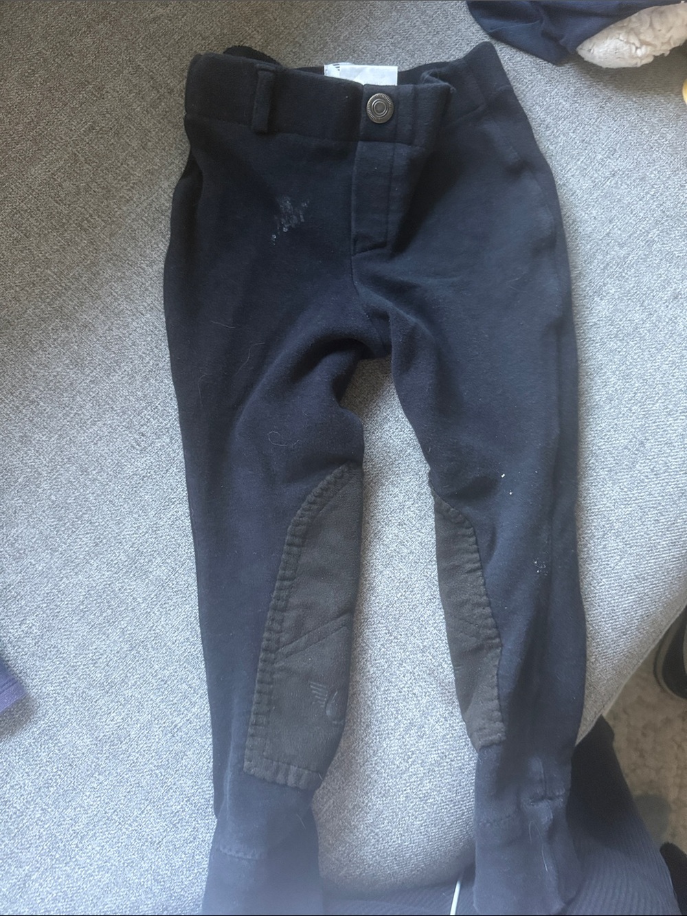 Kids Black TuffRider breeches with inner knee patch equestrian riding pants
